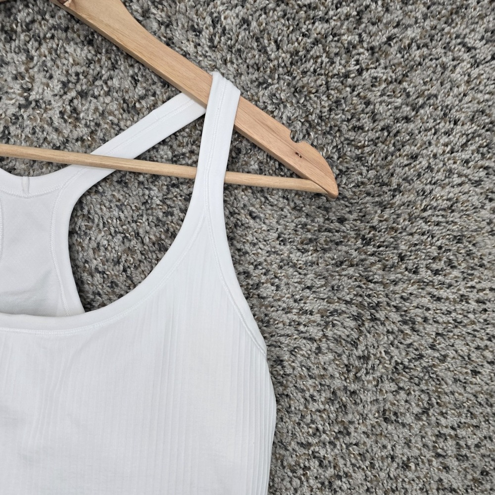 Lululemon Top Womens 12 White Ebb To Street Tank II Stretch Yoga Racerback - Picture 2 of 8